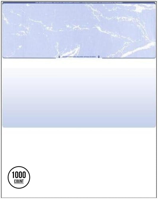 Compuchecks Check on Top Blank Check Paper - 1000 Pack, Quick-Books & Laser Printer Compatible - Security Business Checks with Voucher - 8.5" x 11" Blue Marble