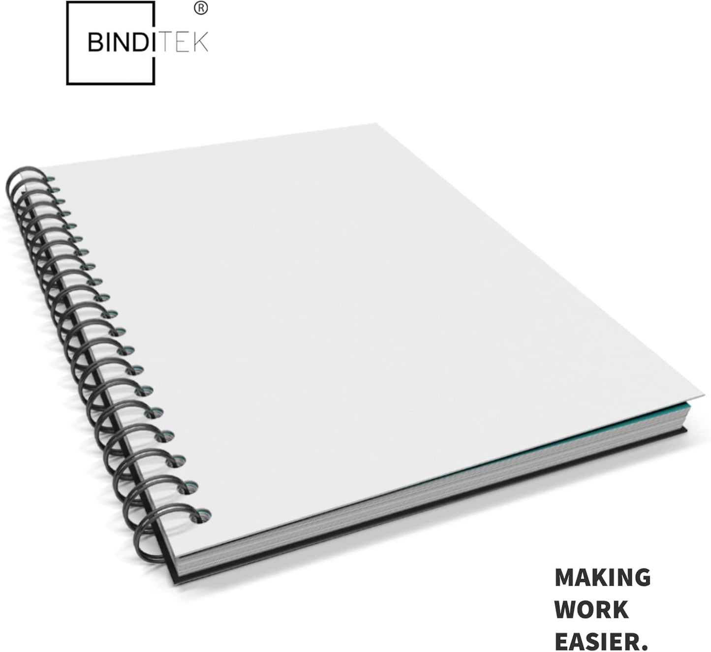 Binditek 25 Pack 12 Mil Sand-Textured Polycover - Plastic Binding Cover for Business Reports and Proposals - Lightly Sanded Finish - Square Corners, Un-Punched, White Color, Office Supplies