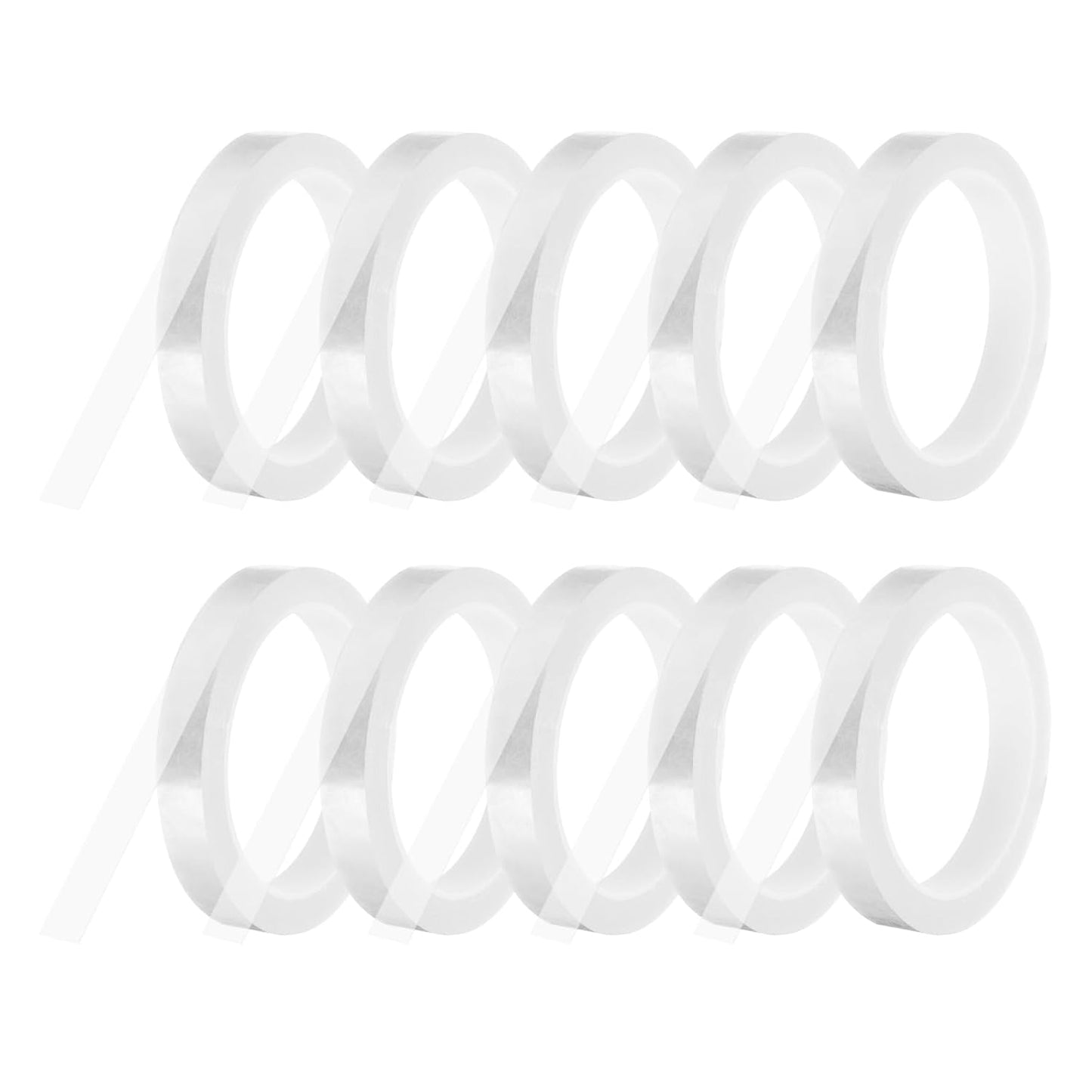 MECCANIXITY 10 Rolls Whiteboard Tape Graphic Chart Tape 15mm 54.7 Yard Art Tape Thin Self-Adhesive Pinstripe Tape Masking Tape for Gift Wrapping Craft Supplies, Clear