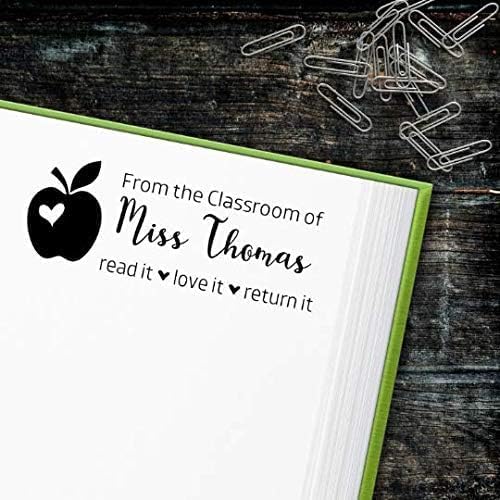 Custom Self-Inking Apple Stamps | 49 Designs | Fun Classroom Phrases | Grading Made Easy | Large Book & Library Stamps