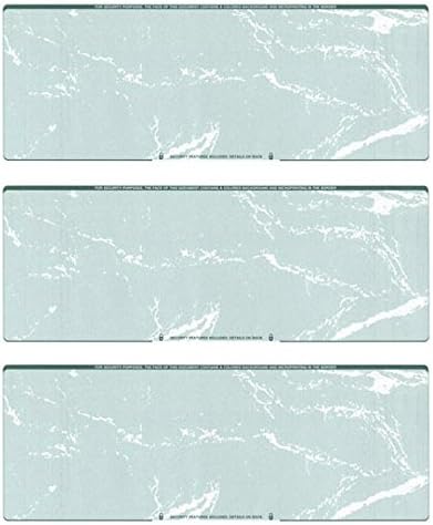Business Voucher Check Stock - Computer Laser Checks - 3 Checks Per Page, 500 Sheets/1500 Checks, Green Marble