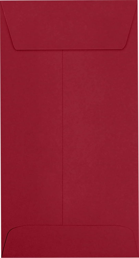 LUXPaper #7 Coin Envelopes | Peel & Press | 3 1/2" x 6 1/2" | Garnet Red | 80lb. Text | 1,000 Qty