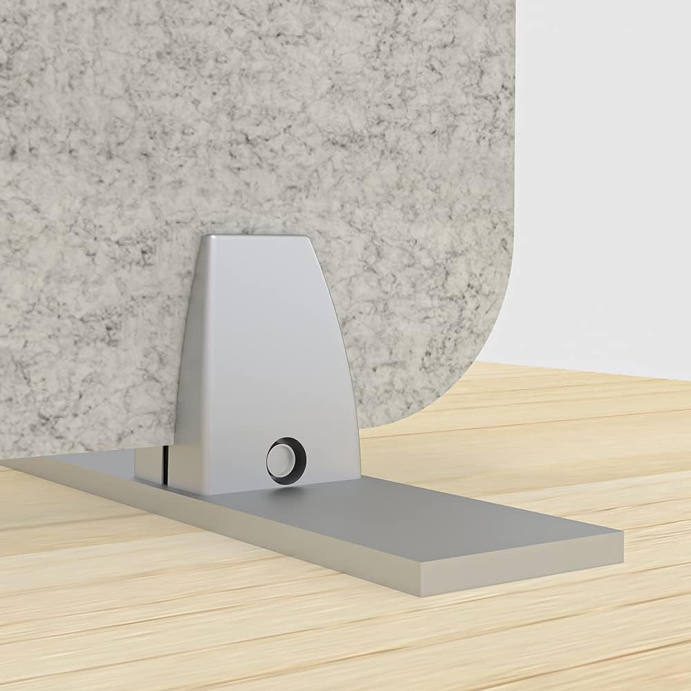 Freestanding Acoustic Desk Divider with Mount | Eco-Friendly Privacy Screen Panel | Noise Reducing Desk Partition | Tackboard Option & Easy to Install | Made from Recycled Plastic | White - 18" X 23"