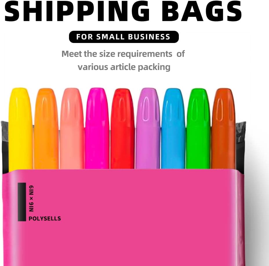 POLYSELLS 100 pcs 6x9 Inches Pink Poly Mailers Shipping Envelopes, Strong Adhesive Sealing, Waterproof, and Tear-resistant Postal Mailing Bags for Clothing, Books, and Accessories