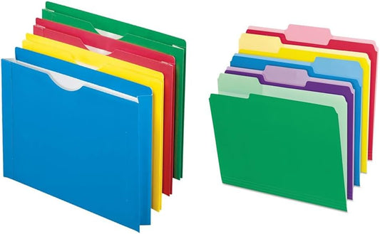 Pendaflex Letter Size Expanding File Jackets, 8 Pack and Erasable Tab File Folders, 30 Pack