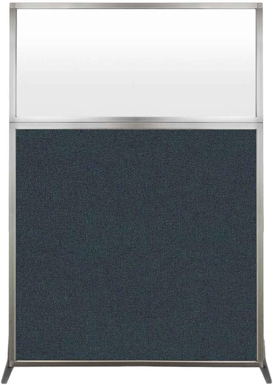 Versare Hush Screen Portable Room Divider | Workstation Wall Divider | Freestanding Privacy Hush Panels | Frosted Windows | Fabric Office Divider Screen | Great for Room Separation