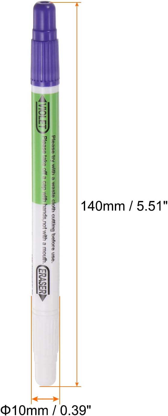 HARFINGTON 12pcs Disappearing Ink Fabric Marker Pen Double Ended Erasable Ink Fabric Sewing Marking Pens Water Soluble Ink Tailor's Pen Marking Tracing Tools for Quilting, Purple White