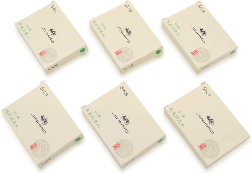 30pcs JINHAO Ink Cartridges Fountain Pen Refills for JINHAO and Baoer Pen Standard Size (Apple Green)