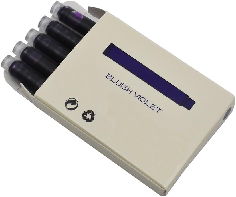 Jinhao Fountain Pen Refill Ink Cartridges, Violet Color, Set of 30 PCS, International Standard Size Disposable and Generic Ink Refill Cartridges