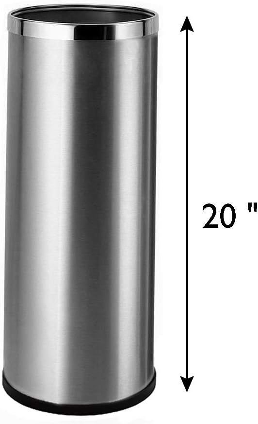 KBBRD Bennett Umbrella Stand Rack Holder for Entryway, Stainless Steel Indoor Umbrella Bin with Removable Inner Bucket 20" Tall, Hallway Décor Home Office Umbrellas Canes Walking Sticks