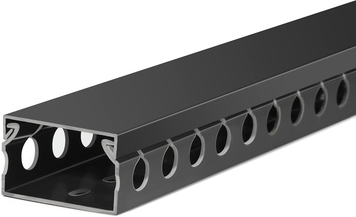 ZhiYo Cable Raceway 156in(4X L39in), Server Rack Cable Management Under Desk Cord Organizer, Electrical Safe PVC Cable Channel Open Slot Wire Raceway for Network/PC/TVs, Wire Duct H1 x W1.6in Black