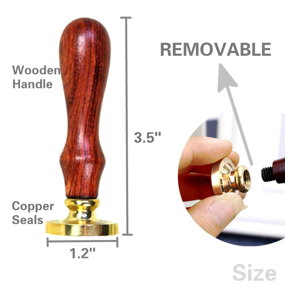 Starry Mermaid Wax Sealing Stamp with Removable Brass Head Wooden Handle - Retro Vintage Animal Sealing Wax Stamp for Letter Cards Invitations