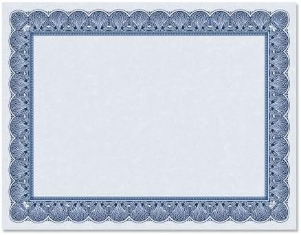 Elite Blue & Blue Parchment Certificate Papers - Pack of 10, Laser & Inkjet Printer Compatible, for Office, Business Awards, Graduation, School Diplomas, 8-1/2" x 11" on 60 lb. Text Stock