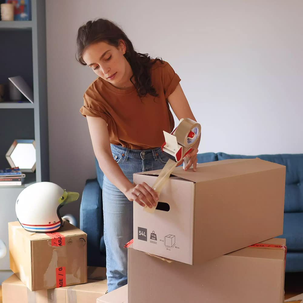 36 ROLLS [UPGRADED] Brown Premium Packing Tape, 65 YARDS, 2.2 mil, Heavy Duty Packaging Tape for Shipping, Moving, Sealing - STRONGER & THICKER