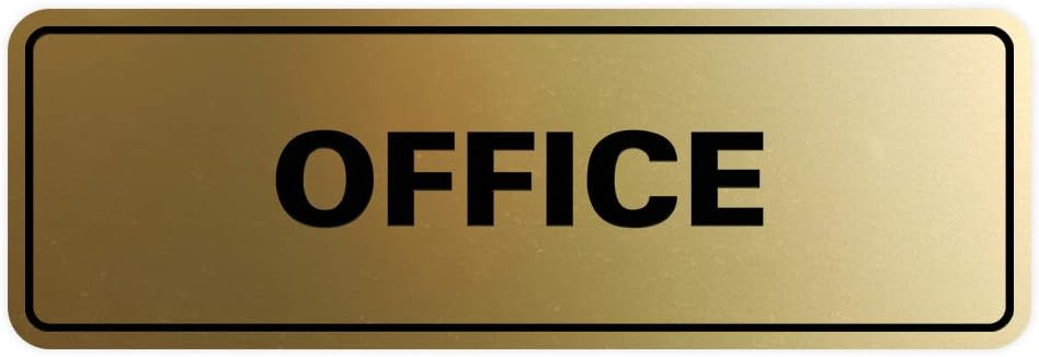 Signs ByLITA Standard Office Sign - Professional Business Signage - Easy to Install (Brushed Gold) - Small 1 Pack