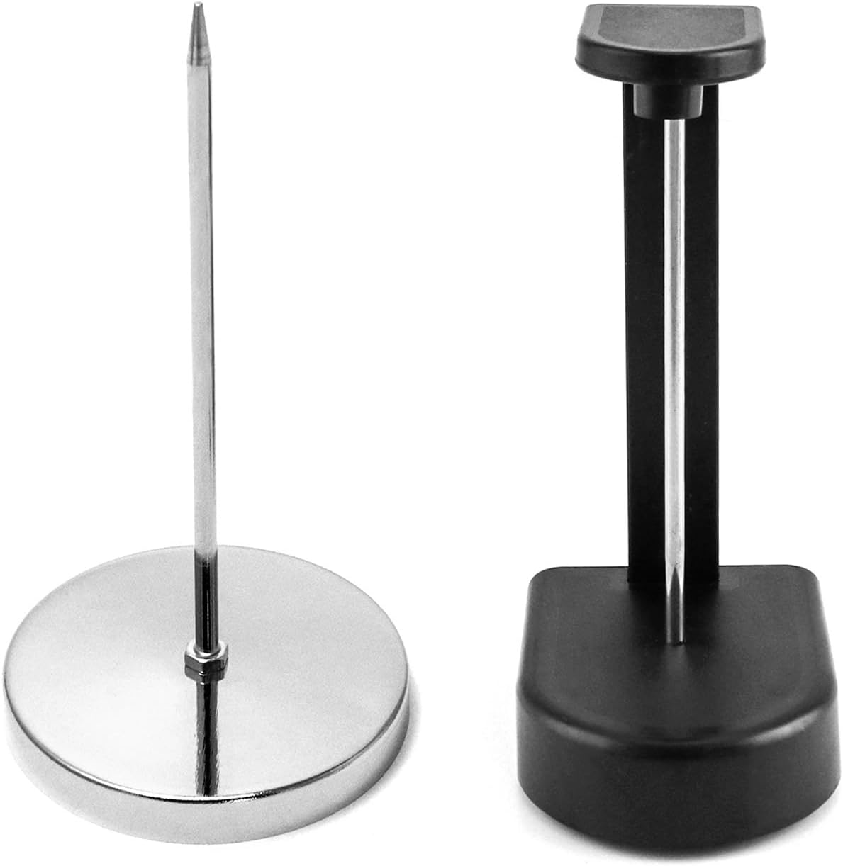 QWORK Desk Receipt Holder, 4 Pcs Spike Stick Receipts Check Bill Fork + 2 Pcs Black Paper Memo Holder Receipt Holder