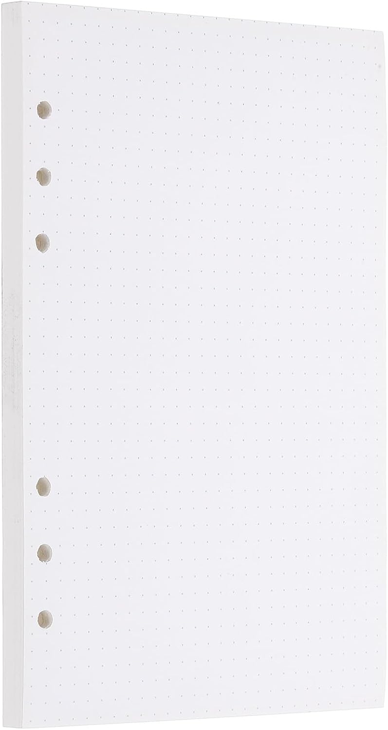 PATIKIL A5 Dot Grid Paper 6-Ring Binder Loose Leaf Planner Filler Paper Planner Inserts, 80 Sheets/160 Pages, Lined