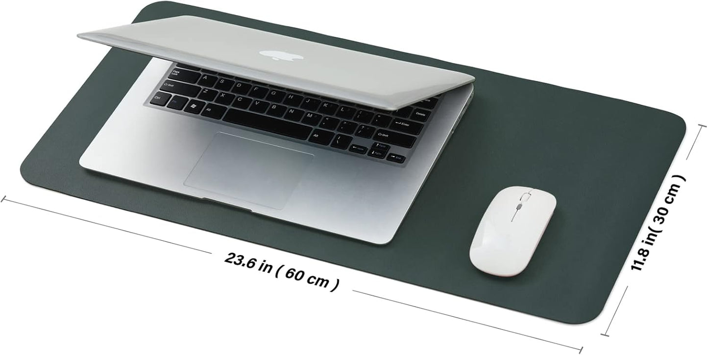 Compact Cork Desk Mat - Small Dual-Sided Desk Pad for Office and Home - Desk Organization and Accessories - Ideal for Large Mouse Pad and Small Desk Mats on Top of Desks(Dark Green,23.6"x 11.8")