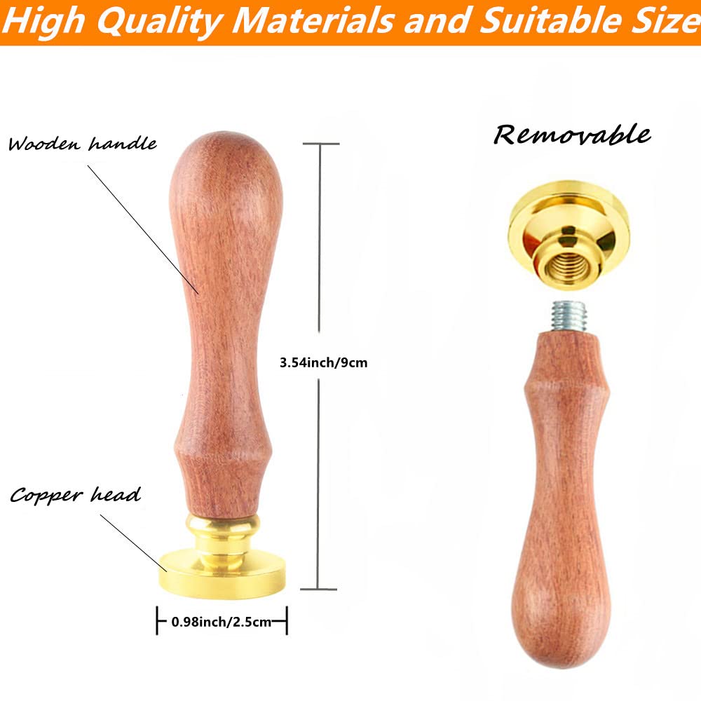 Wax Seal Stamp With Removable Brass Head Wooden Handle - Southern Swallow Design for Envelope Sealing