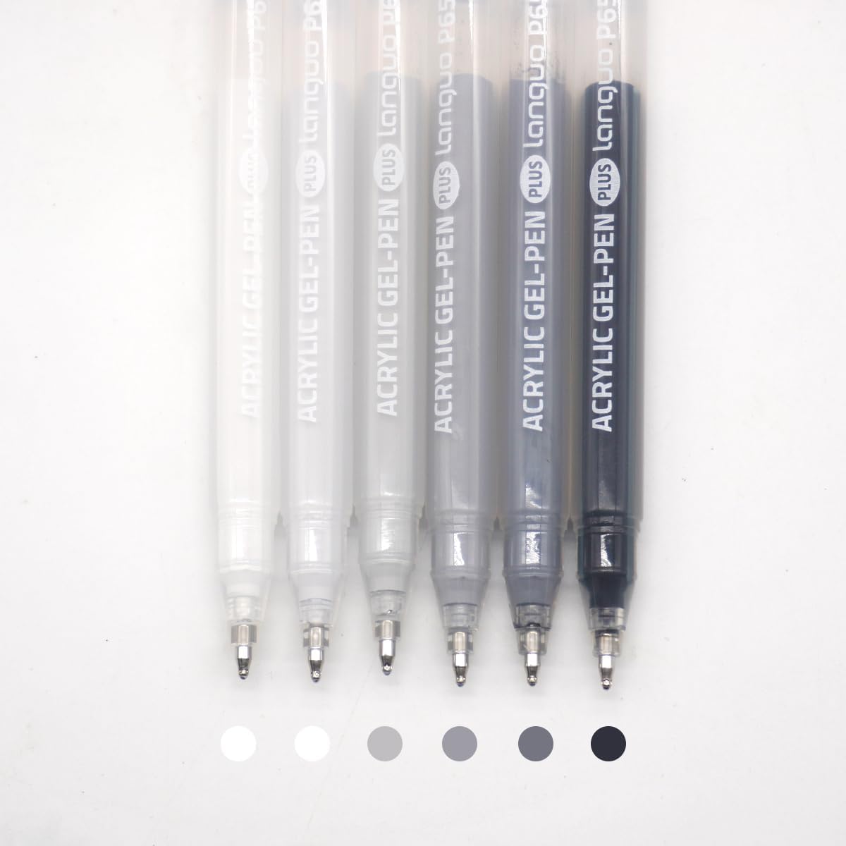 Acrylic Gel Pens for Coloring Books, Quick Dry 6 Pcs 1.0mm Fine Point Gel Marker Pen for Drawing, Journaling Art, School Supplies, Sketch color