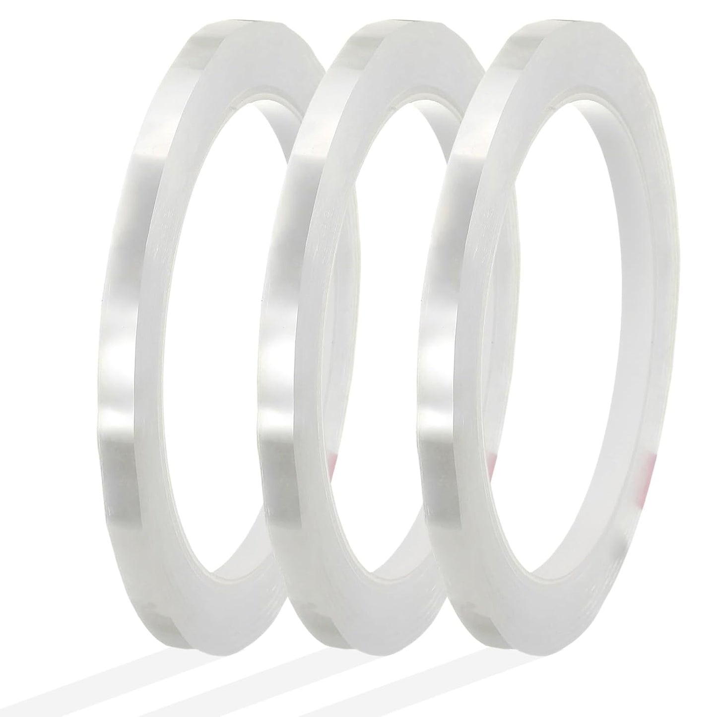 MECCANIXITY Whiteboard Tape 1/4" x 72 Yard Pinstripe Graphic Chart Line Grid Marking Tapes for Classroom Office Dry Erase Board Art, Clear, Pack of 3