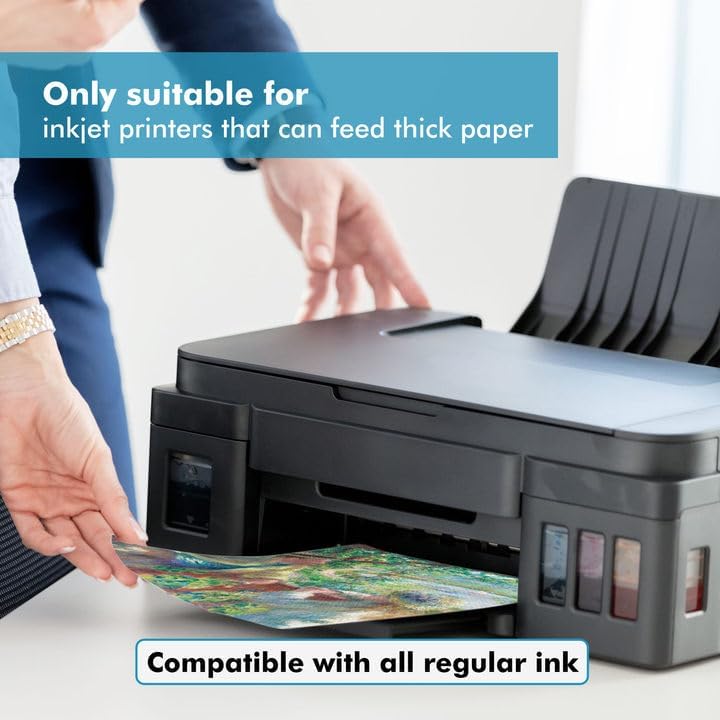 Koala 100% Printable Cotton Canvas Fabric Sheets for Inkjet Printer 8.5X11” Matte Thick 17mil 10 Sheets