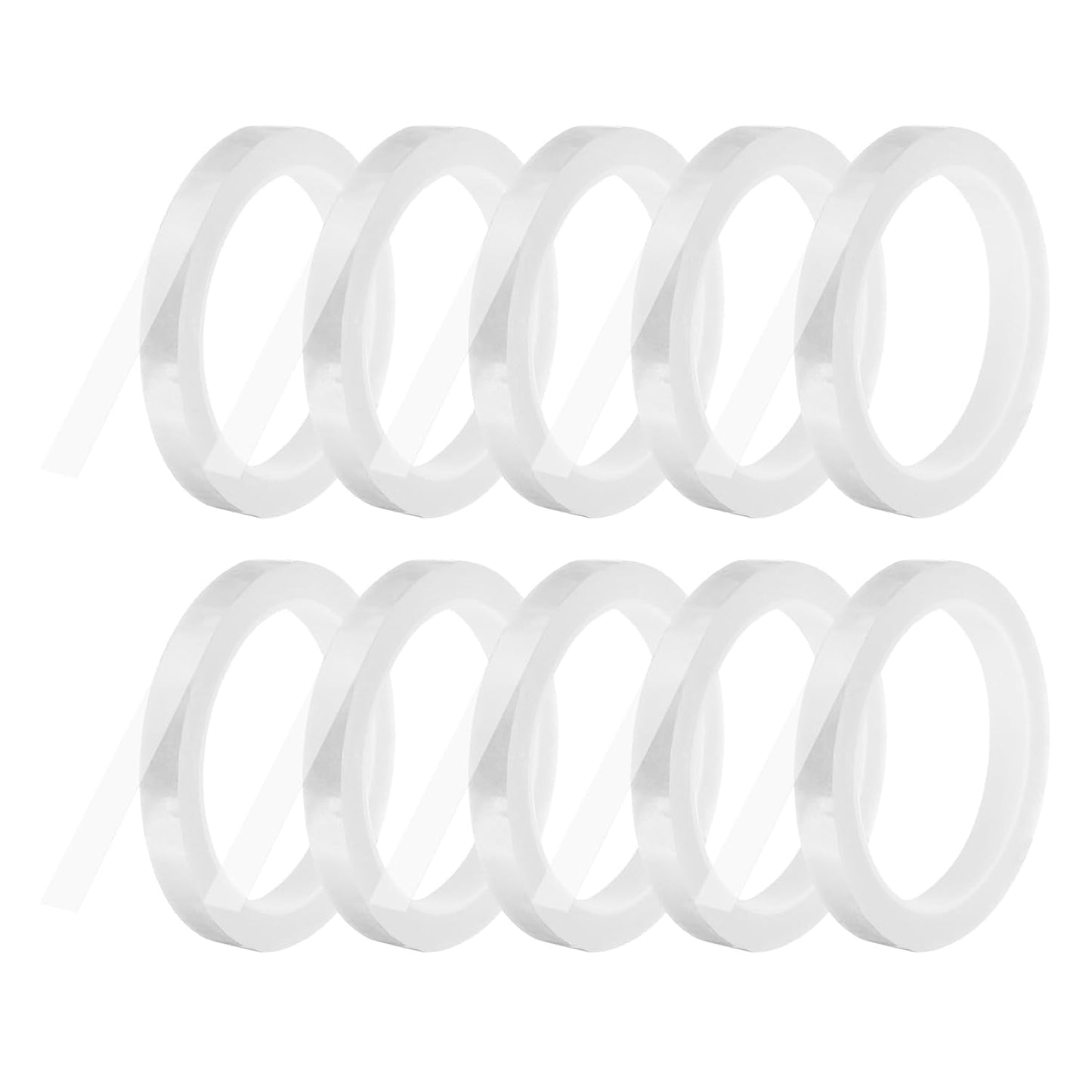 MECCANIXITY 10 Rolls Whiteboard Tape Graphic Chart Tape 12mm 54.7 Yard Art Tape Thin Self-Adhesive Pinstripe Tape Masking Tape for Gift Wrapping Craft Supplies, Clear