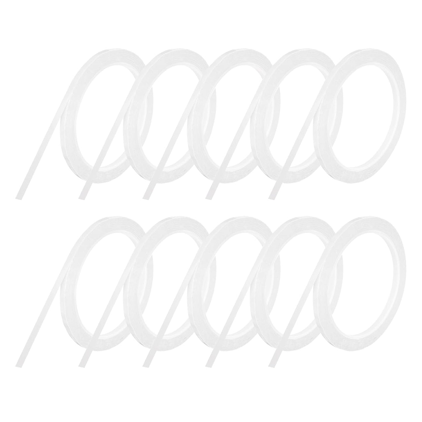 MECCANIXITY 10 Rolls Whiteboard Tape Graphic Chart Tape 5mm 54.7 Yard Art Tape Thin Self-Adhesive Pinstripe Tape Masking Tape for Gift Wrapping Craft Supplies, White