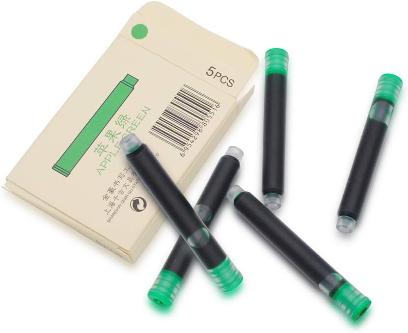 30pcs JINHAO Ink Cartridges Fountain Pen Refills for JINHAO and Baoer Pen Standard Size (Apple Green)