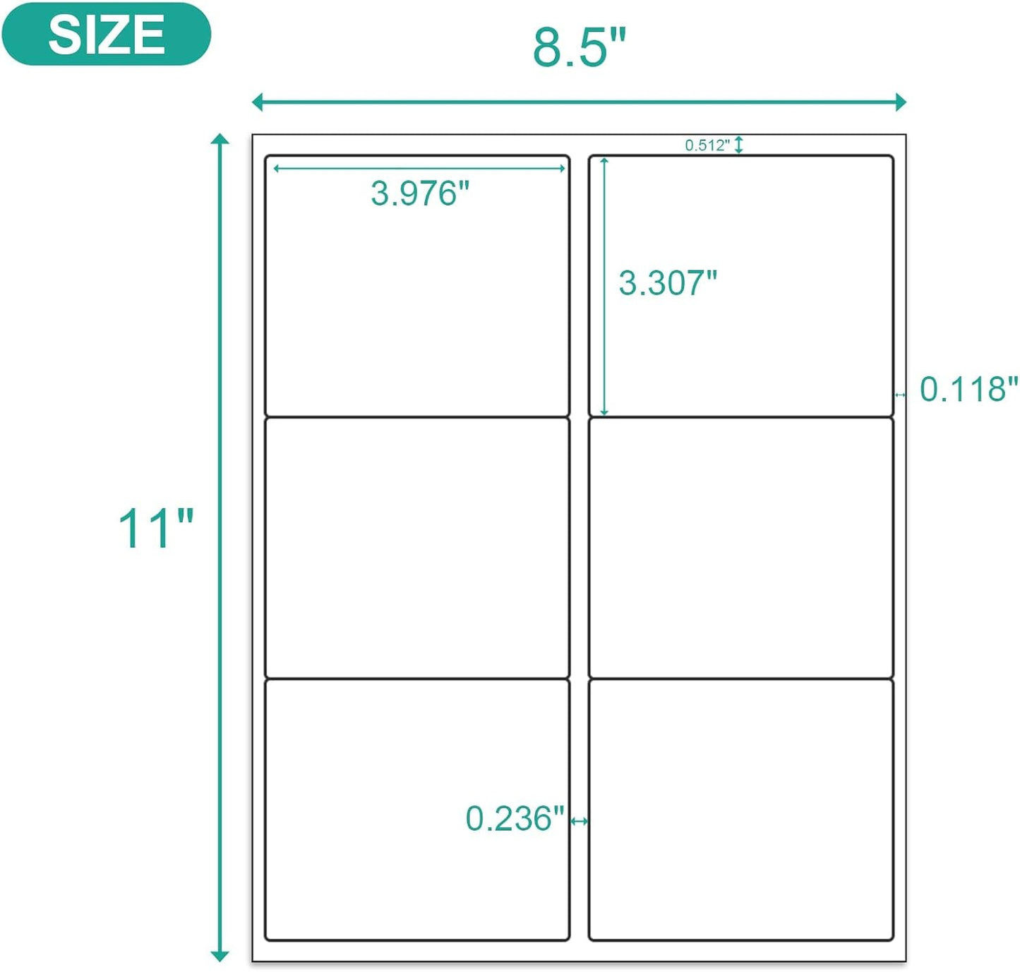 MFLABEL 3-1/3" x 4" Shipping Address Sticker, FBA Labels, 6-UP Sticker Label, White Shipping Label, Easy to Peel, Address Paper for Laser/Ink Jet Printer, 6 Per Page (9000 Labels, 1500 Sheets)