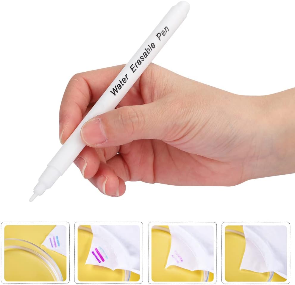 Air Water Erasable Pen Fabric Marker Temporary Marking Auto Vanishing Pen Air Erasable Pen, 10pcs Disappearing Ink Marking Pen for Cloth Marking ToolsMarking & Tracing Tools(Single Head White)