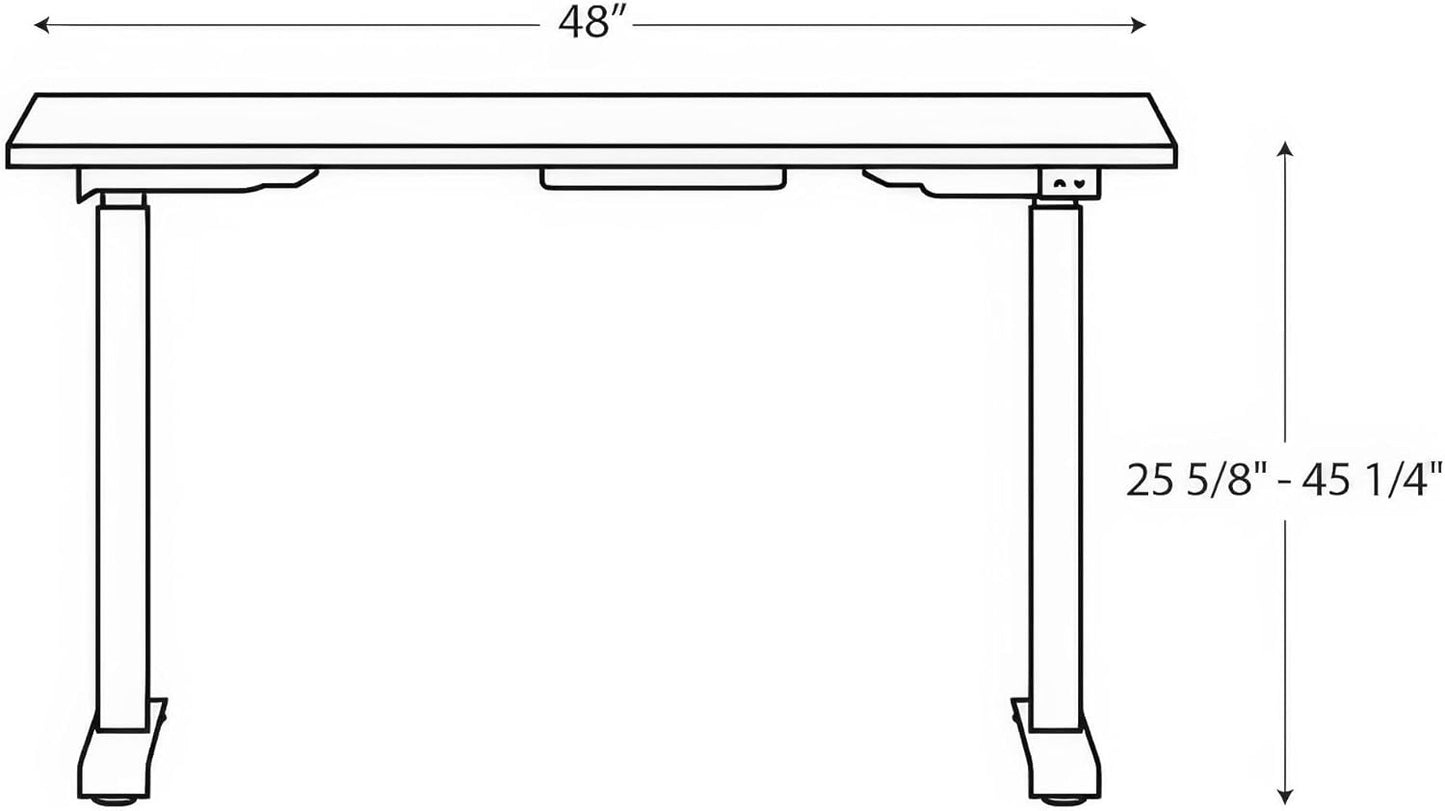 HON Coze Electric Standing Desk Adjustable Height, Coordinate Height Adjustable Desk, 48", White Top, Black Base