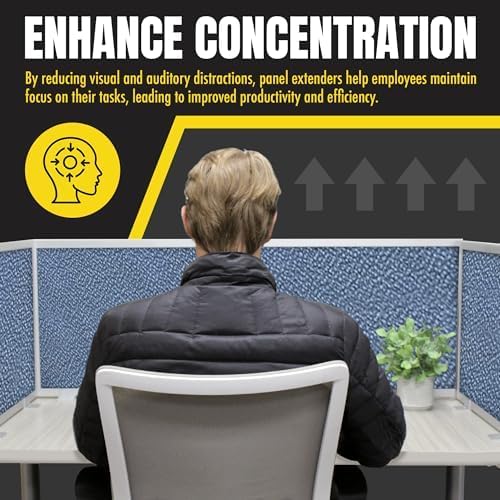 OBEX Acoustic Mounted Screen Privacy Panel Table Top Separator, Sound Blocking Desk Divider (Twilight, 18" X 24")