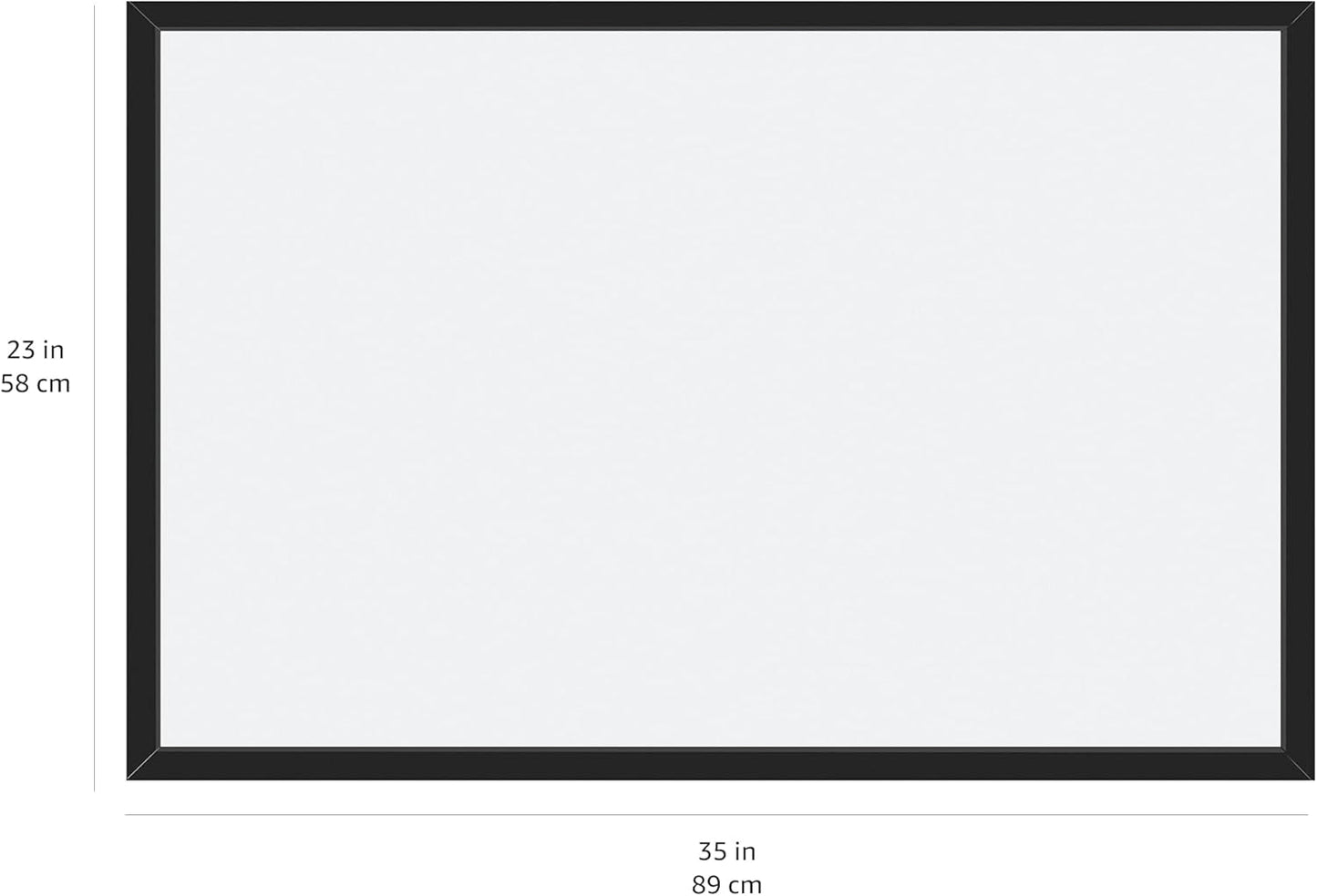 Amazon Basics Magnetic Dry Erase Whiteboard, 35"W x 23"H, Black Wooden Frame