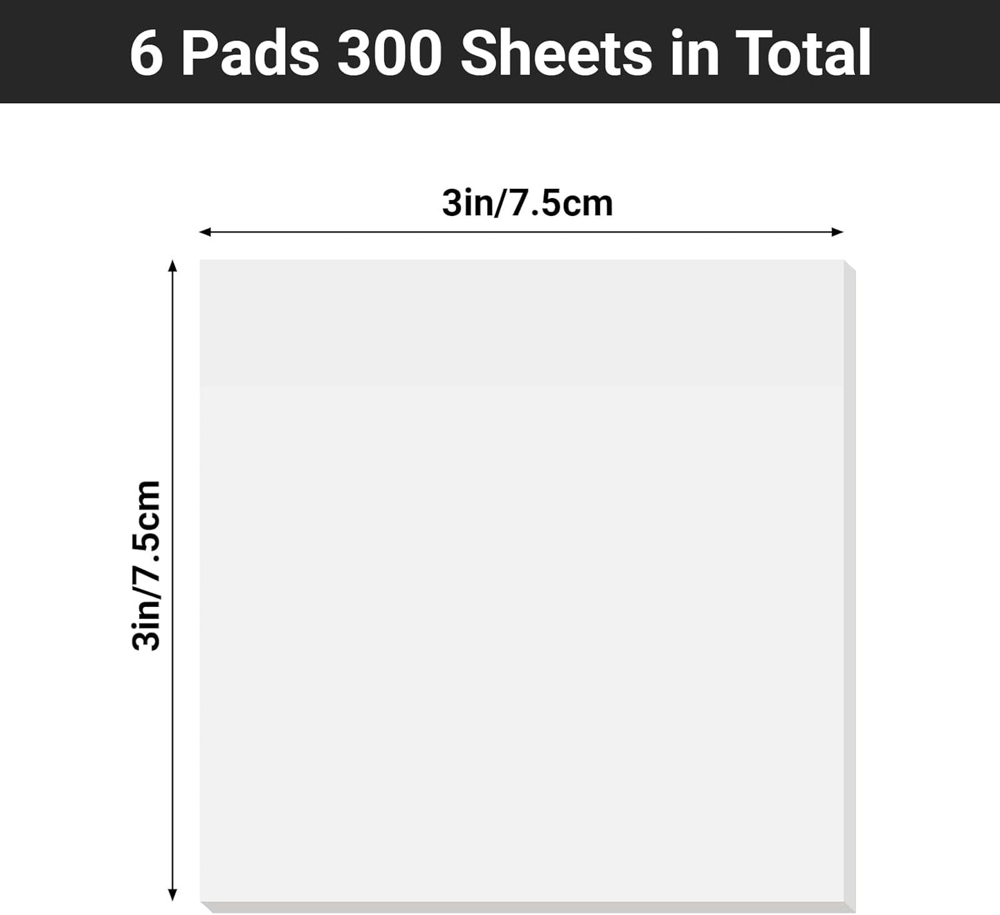 EUSOAR Translucent Sticky Notes, 300 Sheets 3x3 Inch Neon White See Through Sticky Notes Clear, Translucent Adhesive Note Bible Page Flags Stickers Note Pads Message Reminder for Home Office Work