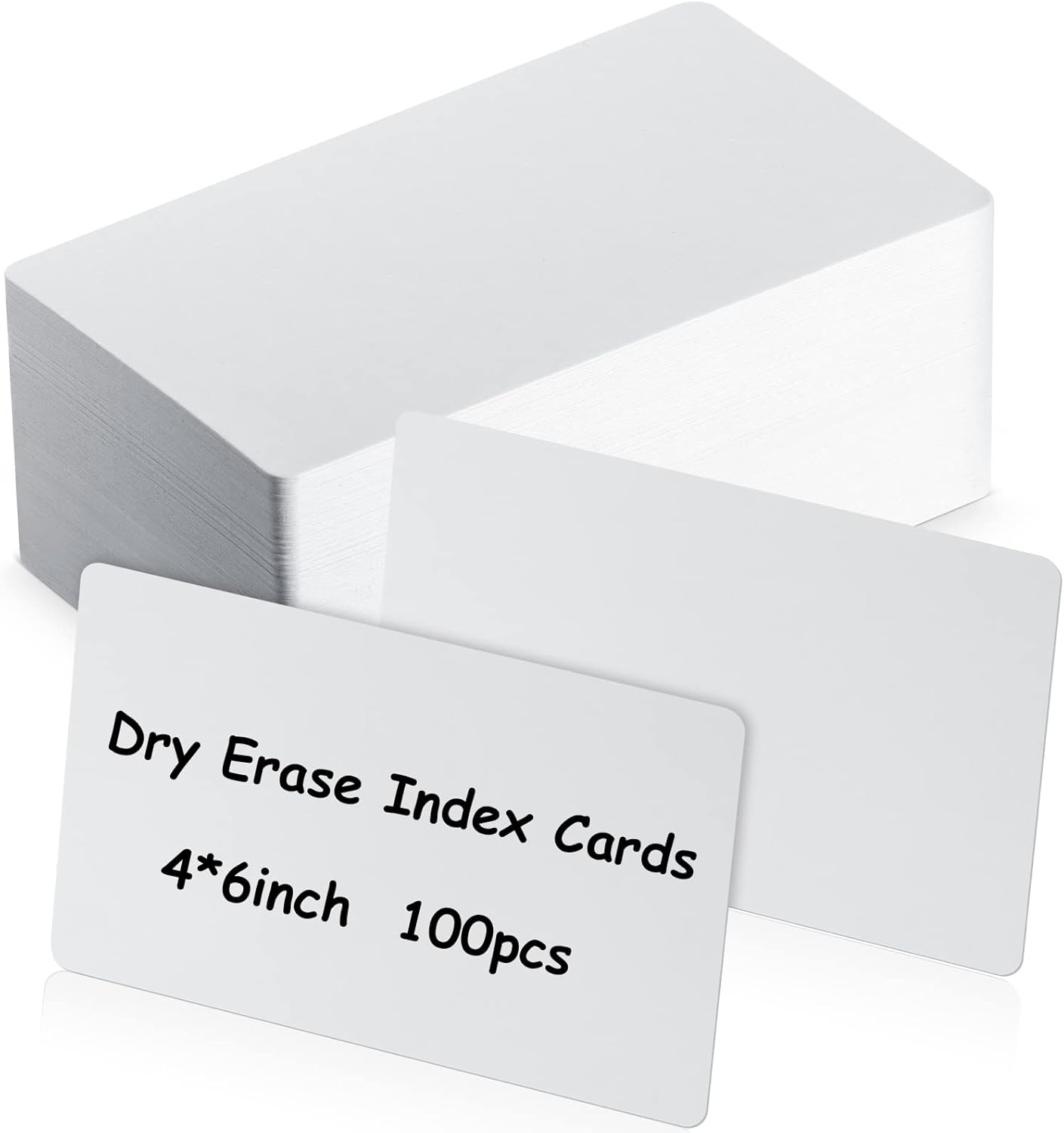 Harloon 100 Pcs Dry Erase Index Cards 4 x 6 Inch Laminated Reusable Dry Erase Note Cards Sheets for Office to Do List (White)