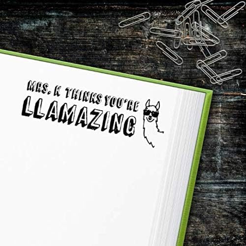 Llamazing Xtra Wide Custom Self-Inking Stamps | 49 Designs & Fun Phrases | Classroom & Library Book Stamps