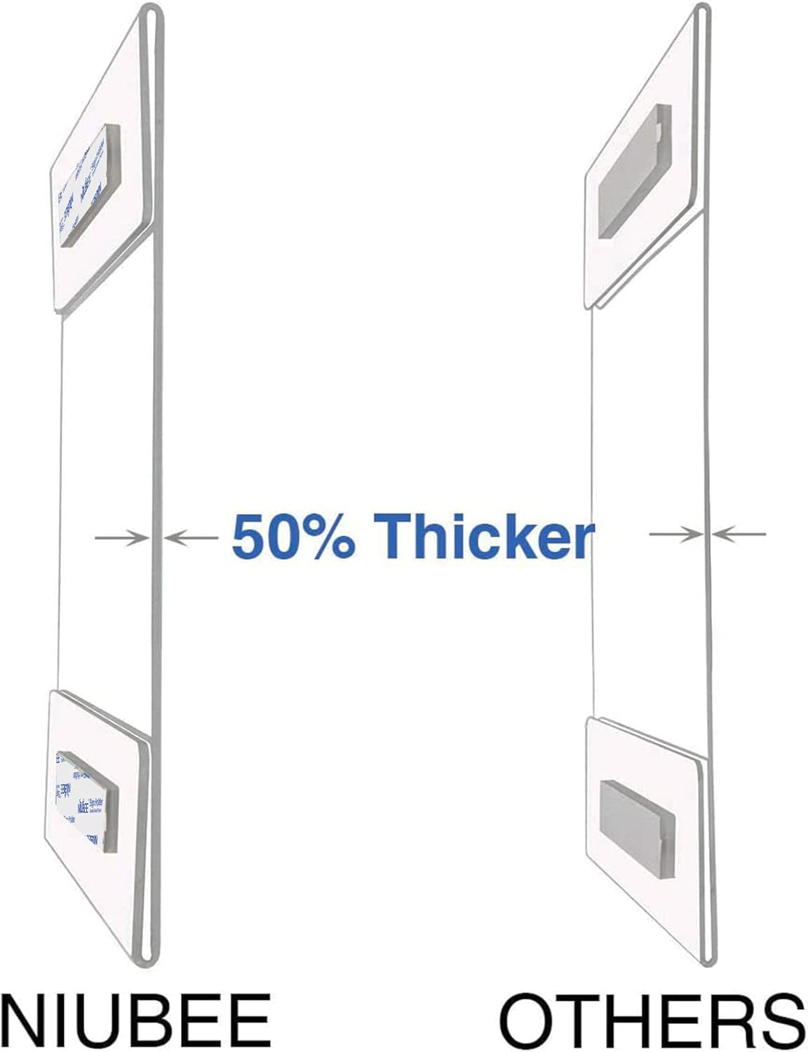 Niubee 11x14 inch Wall Mount Acrylic Sign Holder with Double Sided Adhesive Tape for Office, Home, Store, Restaurant, No Drilling - Vertical (6 Pack)