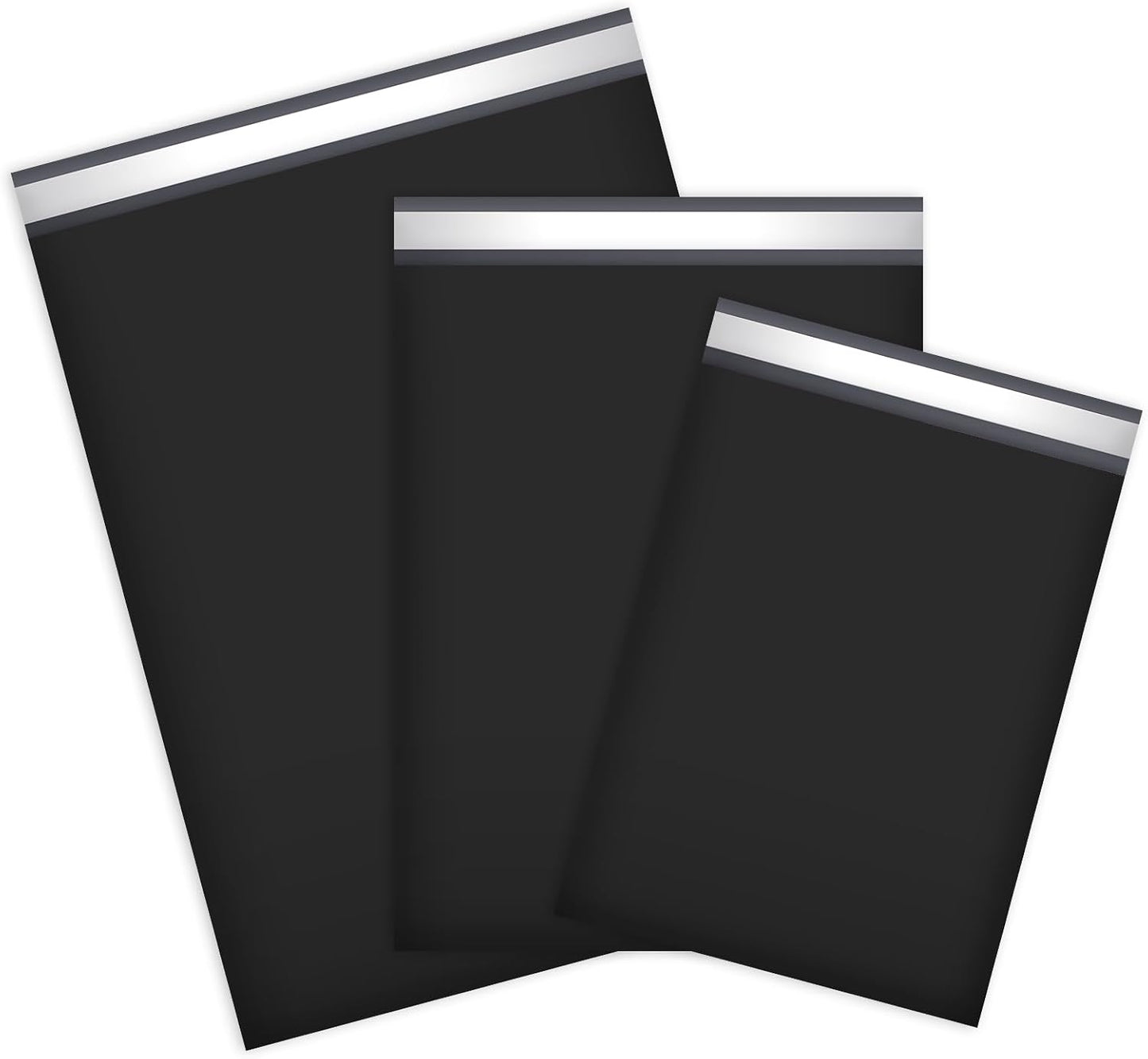 UCGOU 30 Pack Black Poly Mailers Variety Size Pack, 10x13 Inch & 12x15.5 Inch & 14.5x19 Inch, 10 PCS Each Shipping Bag for Clothing Self-sealing Adhesive Poly Mailers Assorted Sizes for Small Business