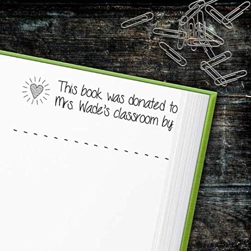 Custom Self-Inking Stamps | 49 Designs | Fun Phrases | Grading Made Easy | Classroom & Library Book Stamps (Book Donated by, Xtra Wide)