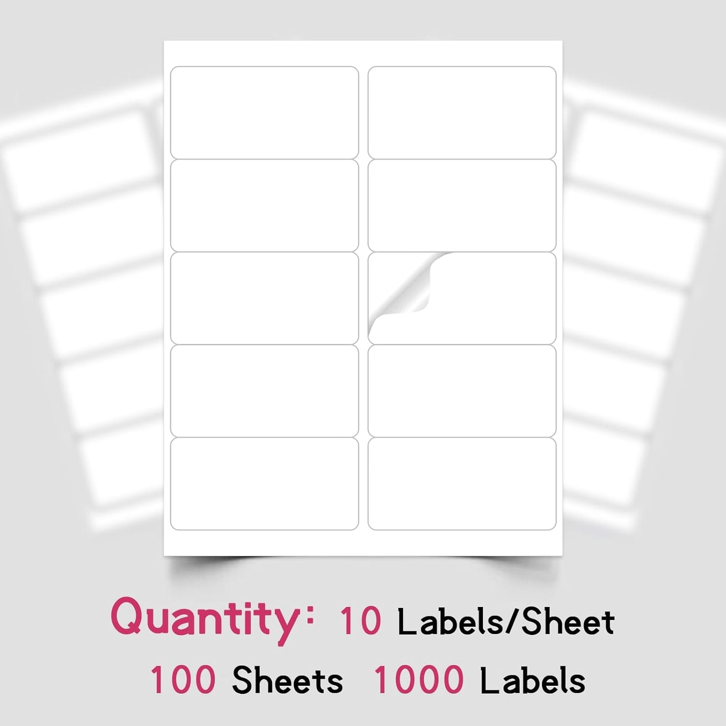 10UP 2" x 4" Shipping Labels Compatible with Laser & Inkjet Printers, Address Mailing Labels Self Adhesive Sticker Labels (100 Sheets,1000 Labels)