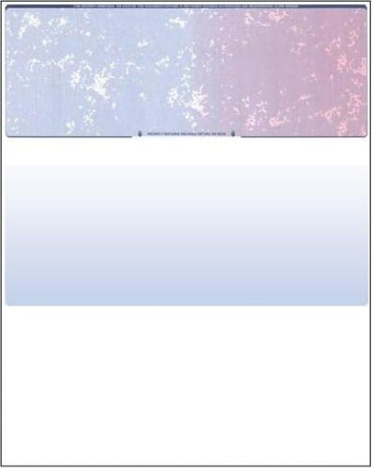 Business Voucher Check Stock - 2500 Sheets, Check on Top, Blue/Red Prismatic