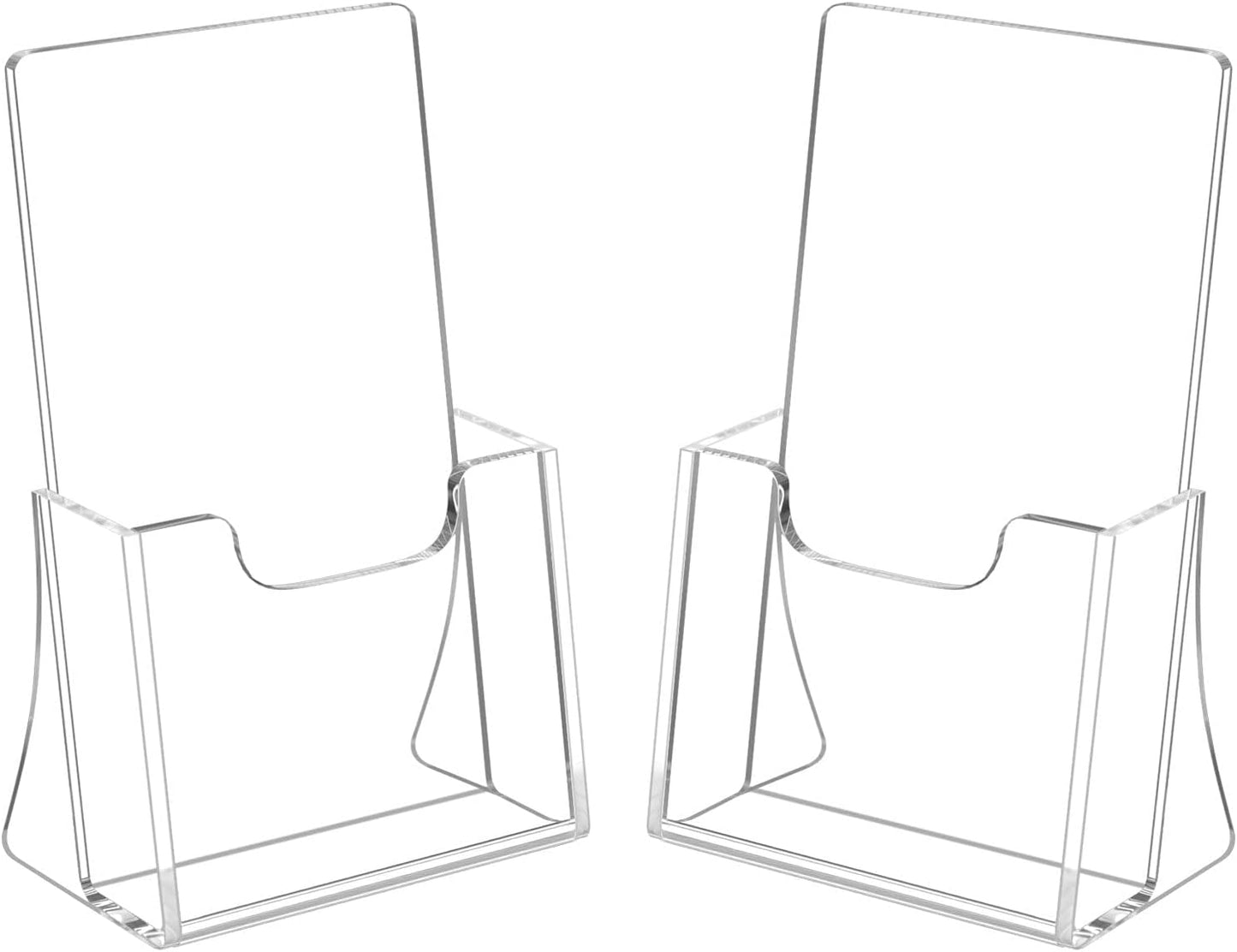 HIIMIEI 2 Pack 4 inch Wide Acrylic Brochure Holders for Pamphlets, Cards, Brochures, Magazines, Literature, Pamphlets Display Stand for Countertop