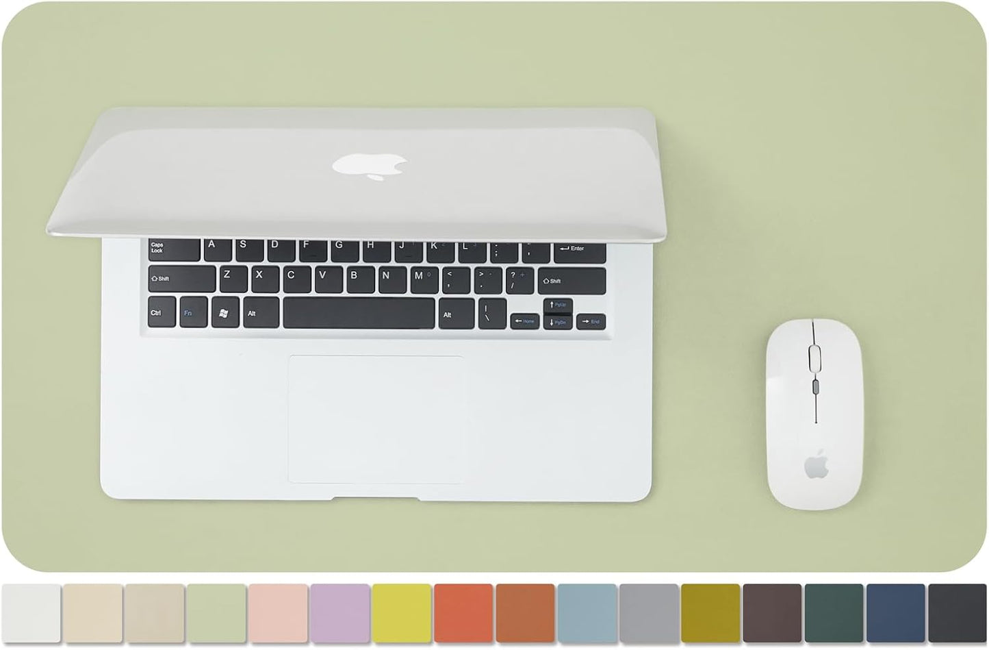 Leather Desk Mat - Small Non-Slip PU Desk Pad for Office and Home - Desk Organization and Accessories - Ideal for Large Mouse Pad and Small Desk Mats on Top of Desks (Light Green,23.6"x 13.8")