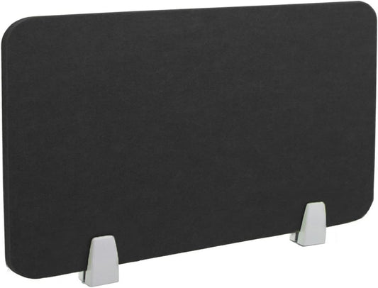 Icegrey Acoustic Desk Divider Privacy Panel Removable Sound Absorbing Desk Partition Board with 2 Clips for Student Call Centers Offices Braries Classrooms Library, Black, 19.5x15.6"