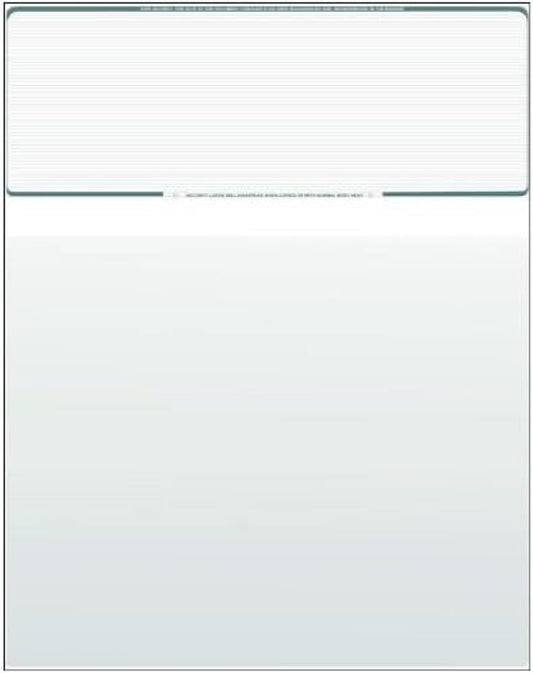 Compuchecks Check on Top Blank Check Paper - 1000 Pack, Quick-Books & Laser Printer Compatible - Security Business Checks with Voucher - 8.5" x 11" Green Pinstripe