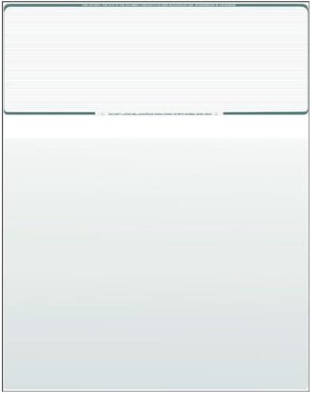 Compuchecks Check on Top Blank Check Paper - 2500 Pack, Quick-Books & Laser Printer Compatible - Security Business Checks with Voucher - 8.5" x 11" Green Pinstripe
