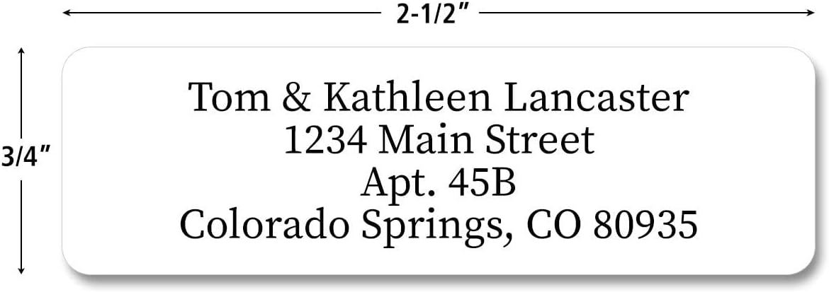 Colorful Images Solid Gloss White Rolled Return Address Mailing Labels with Dispenser, Customize with Name & Shipping Address, 250 Self Adhesive, Easy Peel Sticker Label Roll, 3/4" x 2 1/2"