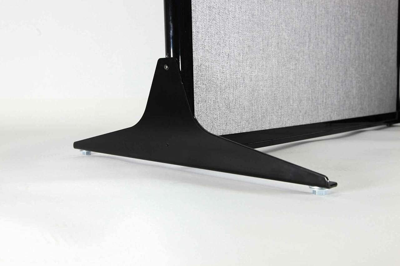 Versare Workstation Partition | Portable Wall Divider | Modern Office Cubicle | Free Standing Privacy Screen | Flexible Work Space | 99" x 70" W/Window, Powder Blue Fabric Panels