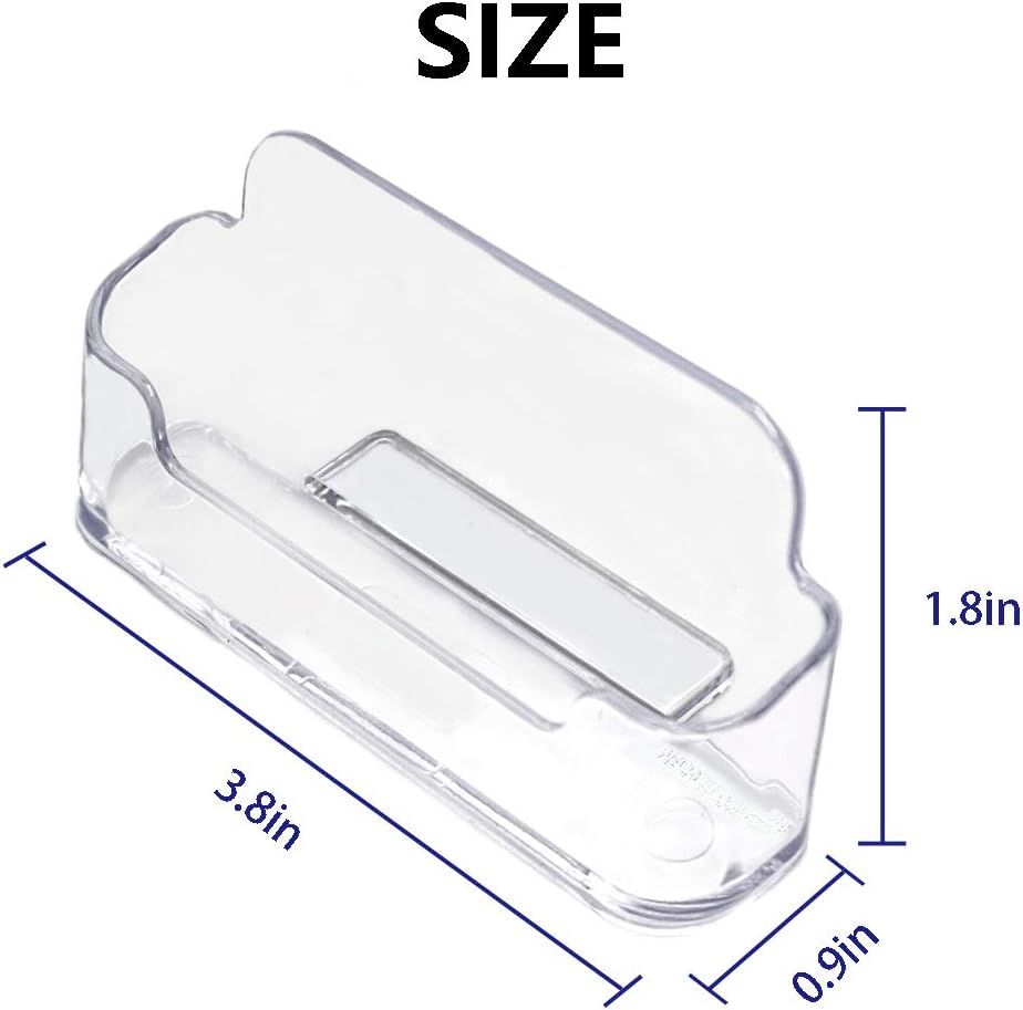 8 Pack Plastic Business Card Holder - Clear Business Card Case for Desk - Office Acrylic Business Card Stand Display